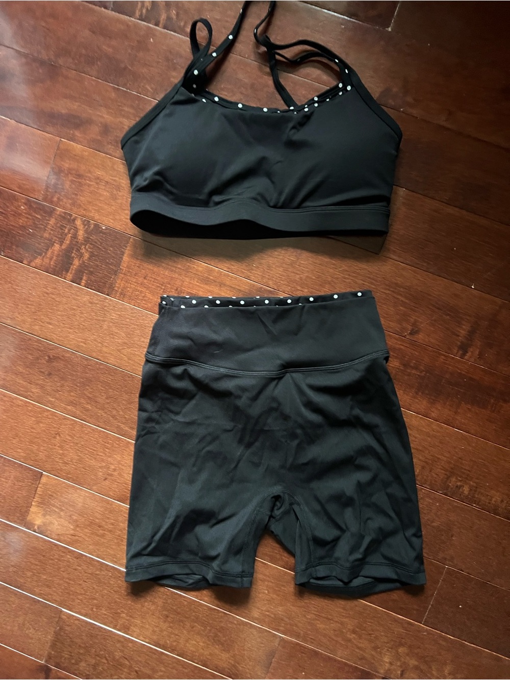 Black Women's Active Bralette and High-Waist Biker Shorts Set TARGET never warn
